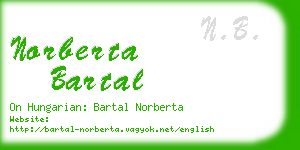 norberta bartal business card